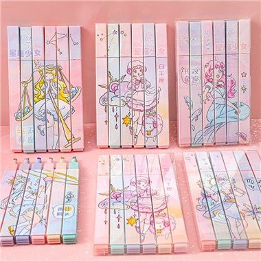 6 cái Chòm sao Highlighters Pastel Dễ thương
