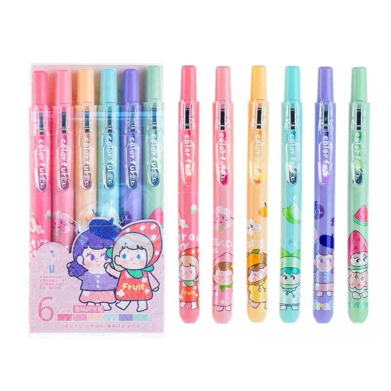6 cái Highlighter có mùi thơm trái cây có thể thu vào