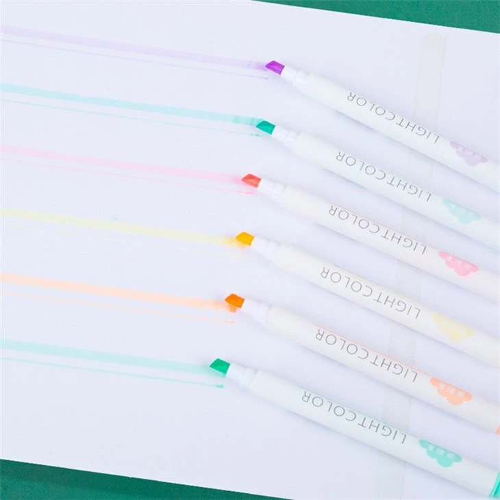 6pcs Dual-tip Pastel Colors Highlighters