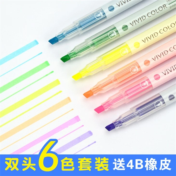 6 chiếc bút kẻ sáng có mùi thơm hai đầu